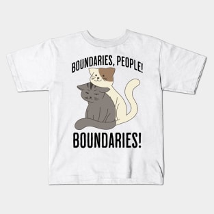 Boundaries, People! Boundaries! funny introvert sarcastic design Kids T-Shirt